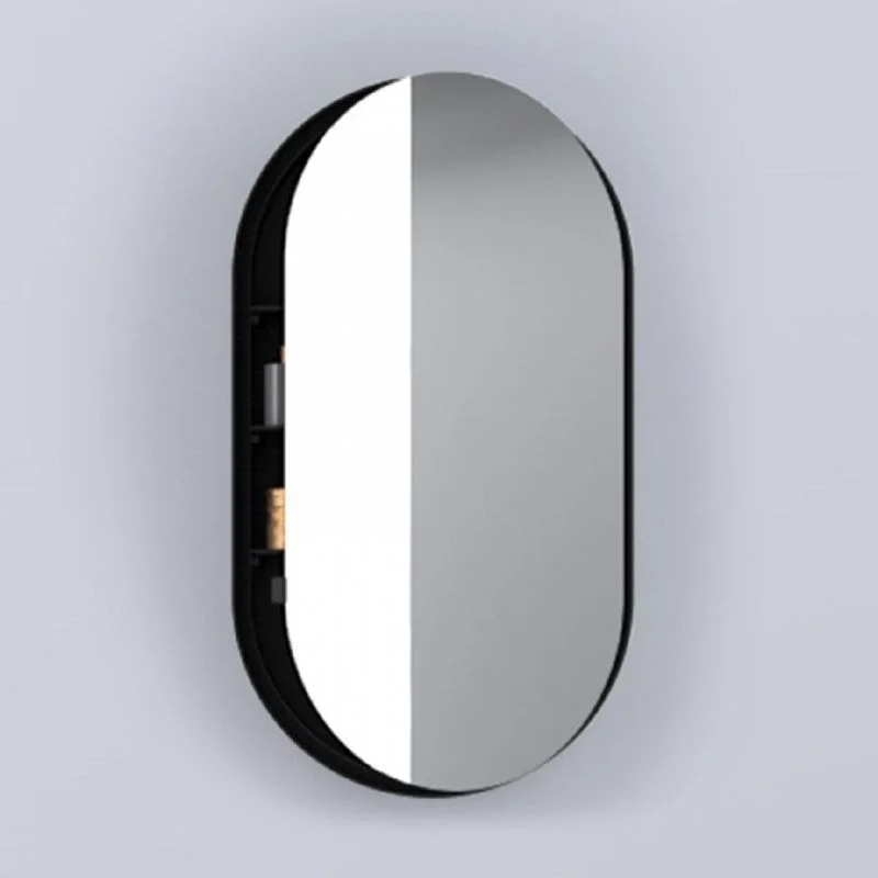 Дзеркальна шафа овальна Cielo I Catini 50x12x90.h см, Black Matte (CASPCONM)