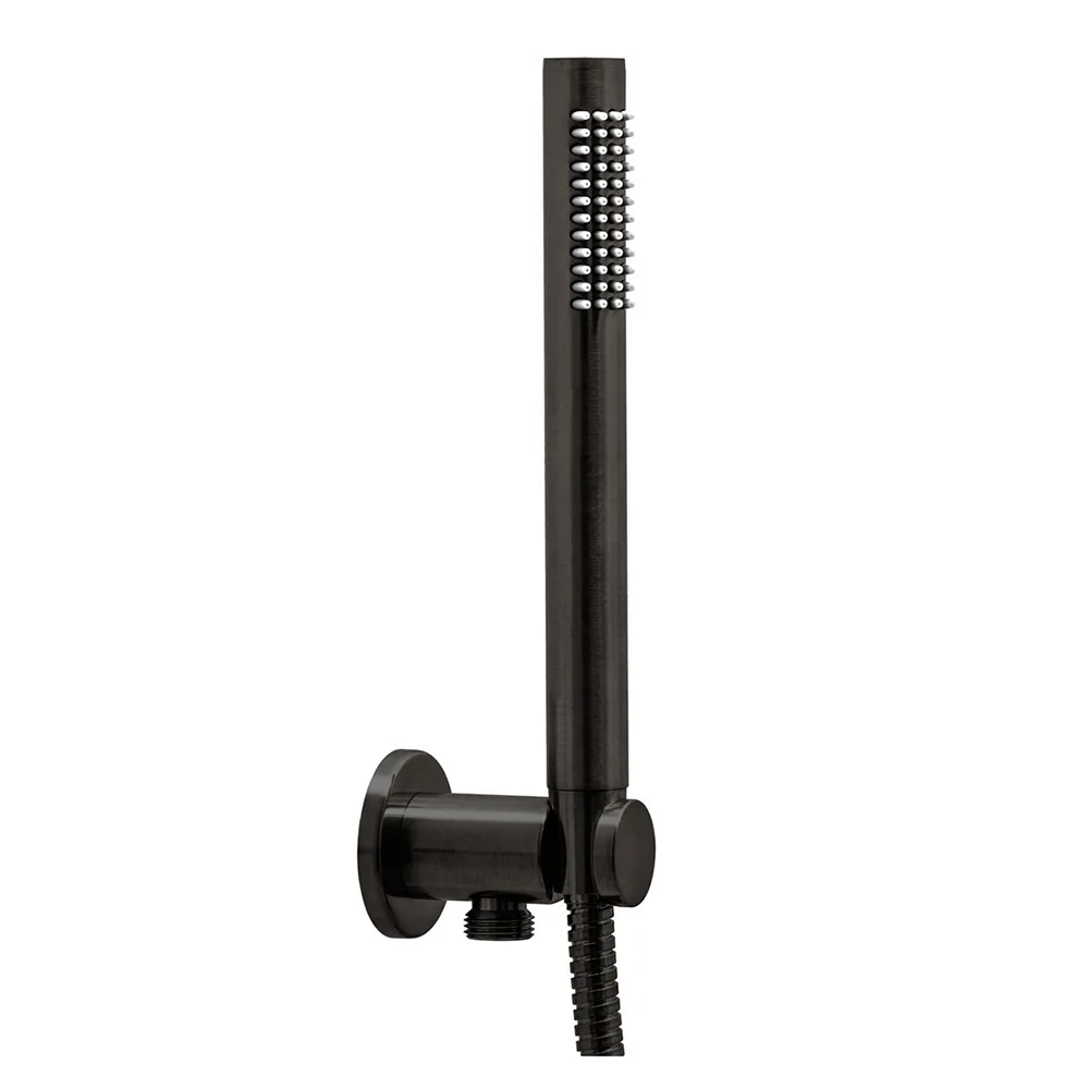 Душовий гарнітур Paffoni Tondo, з тримачем та шлангом 1500 мм, Brushed Black Nickel (ZDUP094NKNSP70)