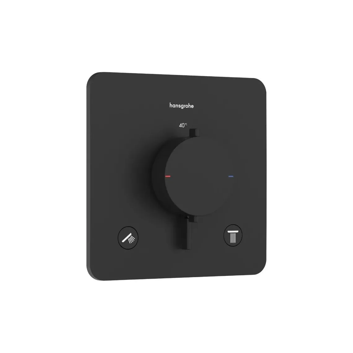 Термостат для душу Hansgrohe Ecostat Comfort Q прихованого монтажу на 2 функції, Matt Black (33713670)