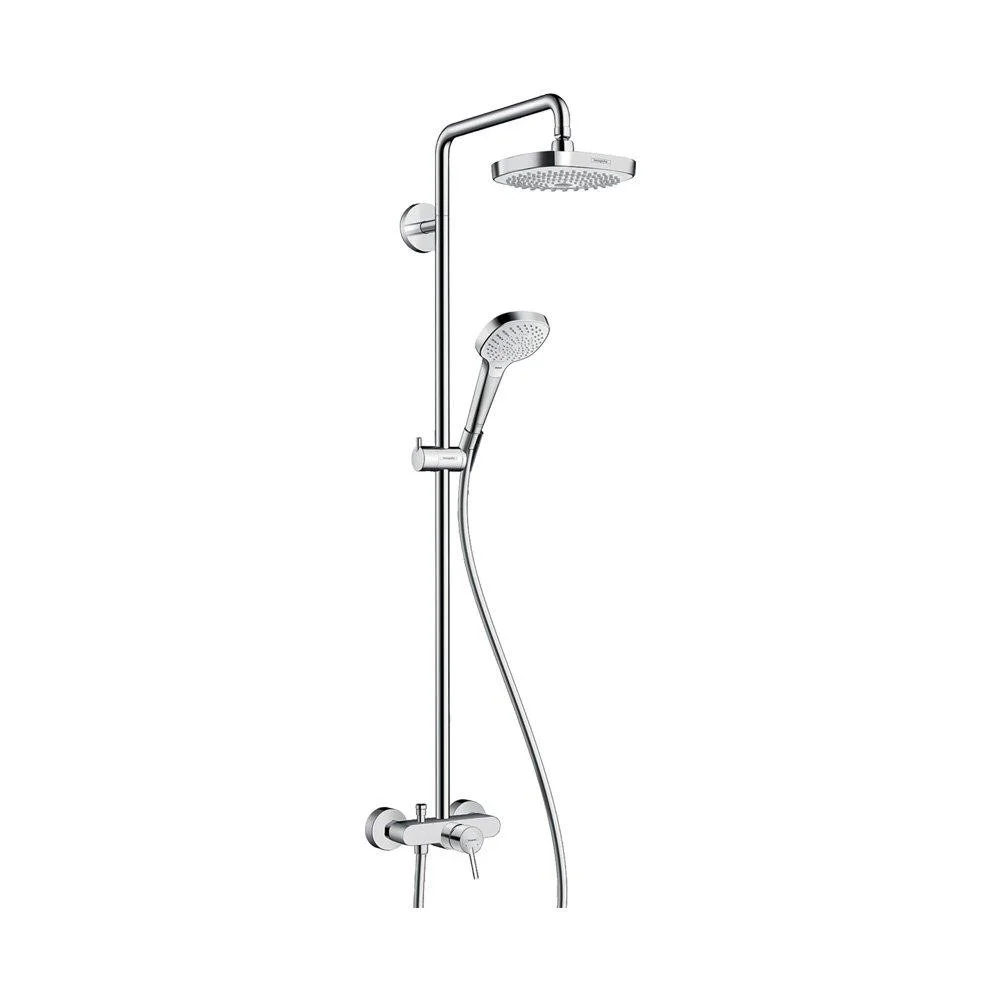 Душова система Hansgrohe Croma E Showerpipe Select 180 2jet Showerpipe зі змішувачем, хром / білий (27258400)