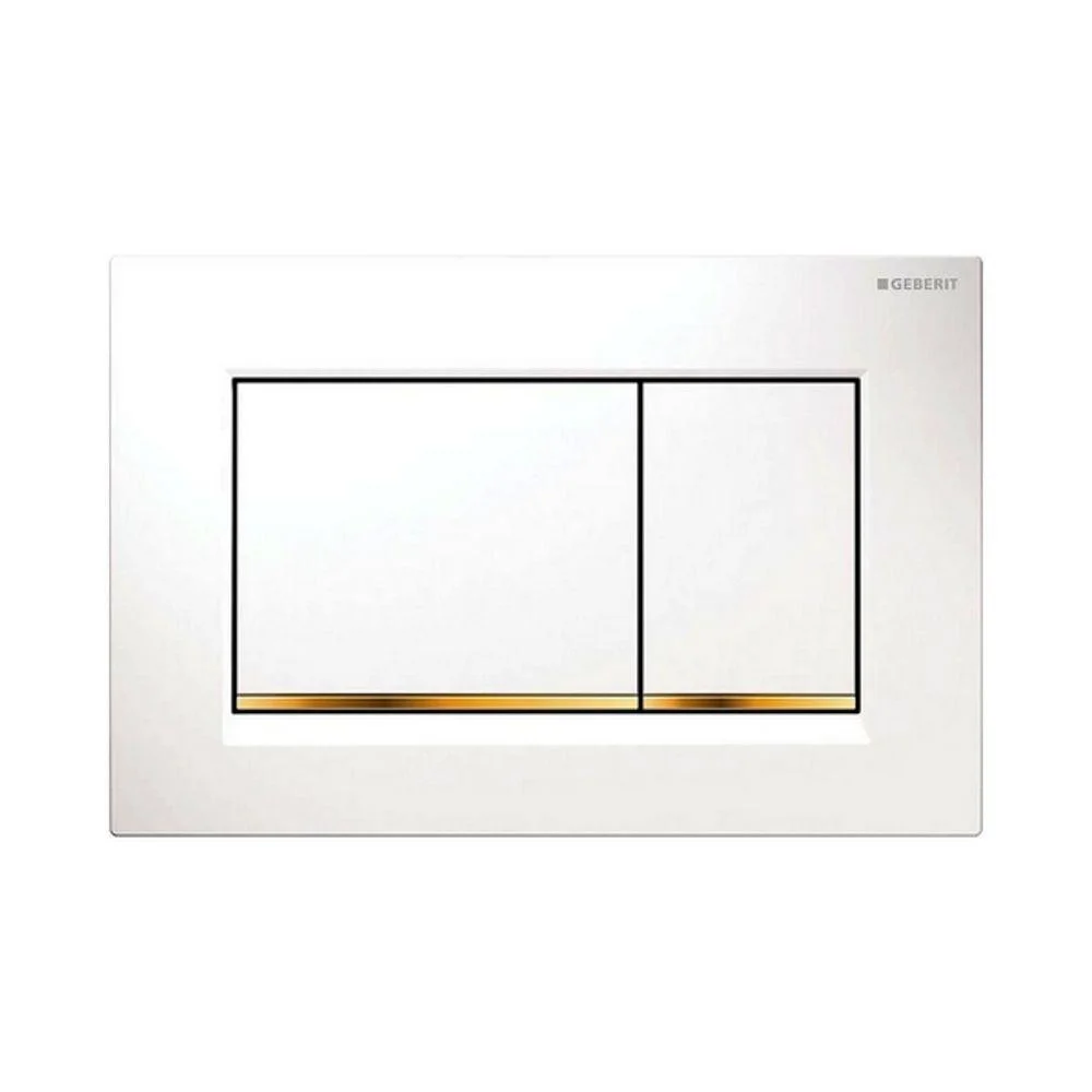 Змивна клавіша Geberit Sigma30 для подвійного змиву, білий / золото (115.883.KK.1)