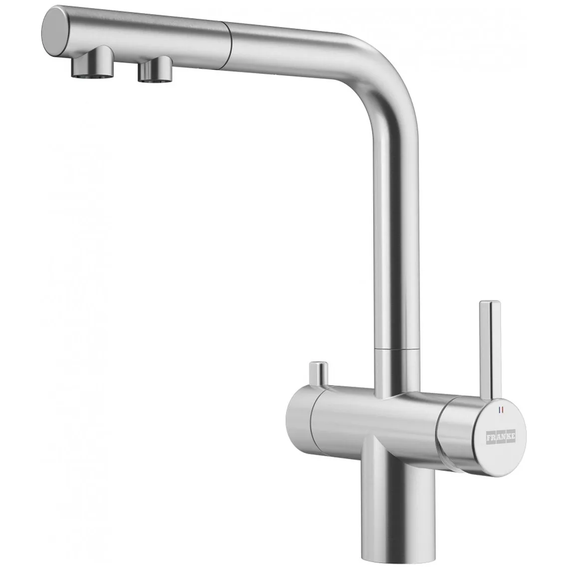 Змішувач для кухні Franke Atlas Neo Clear Water Pull Out, витяжний, нержавіюча сталь, AISI 304 (120.0758.155)