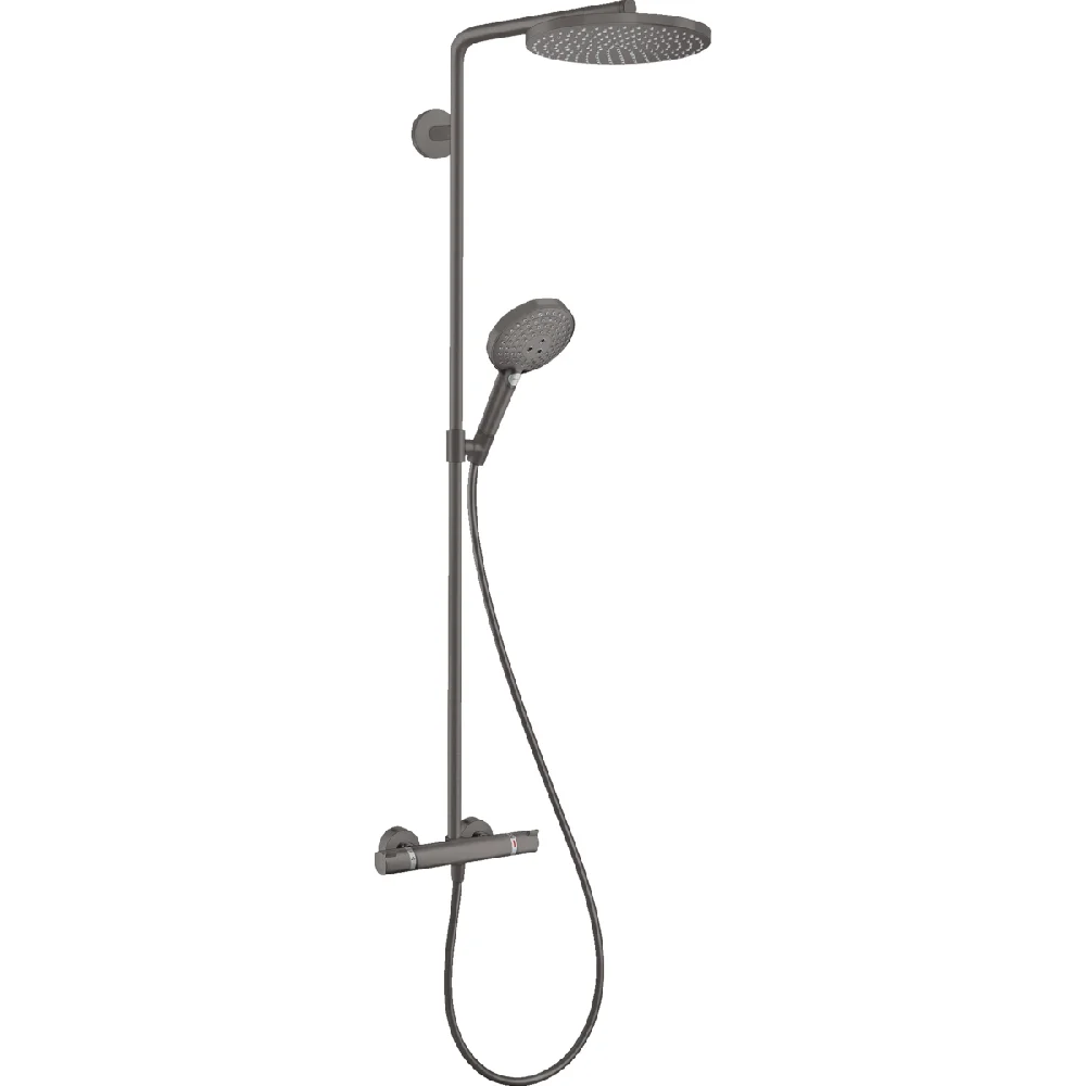 Душова система Hansgrohe Raindance S 240 Showerpipe PowderRain 1jet з термостатом, brushed black chrome (27633340)