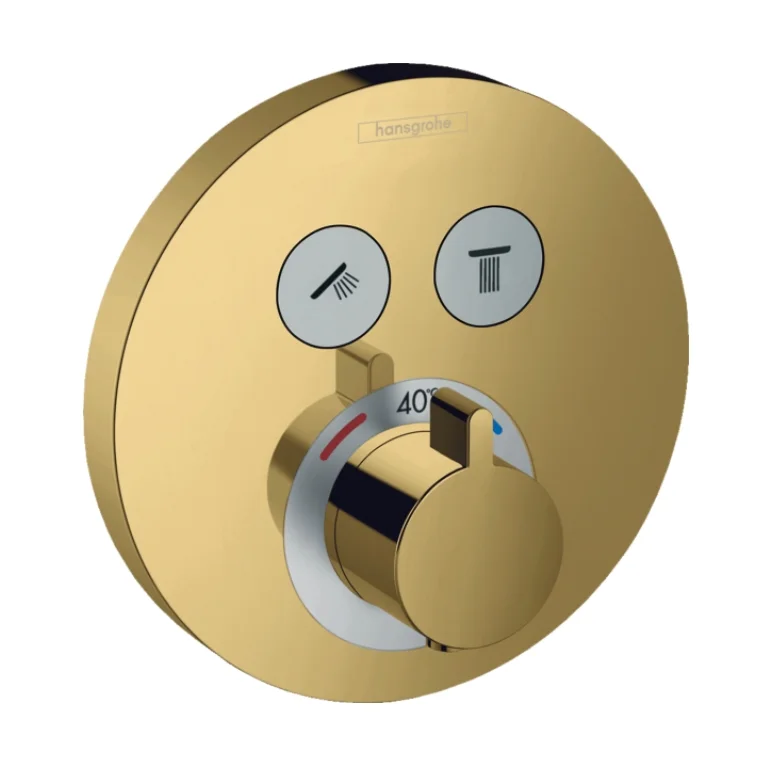 Термостат прихованого монтажу Hansgrohe ShowerSelect на 2 споживачі, Polished Gold Optic (15743990)