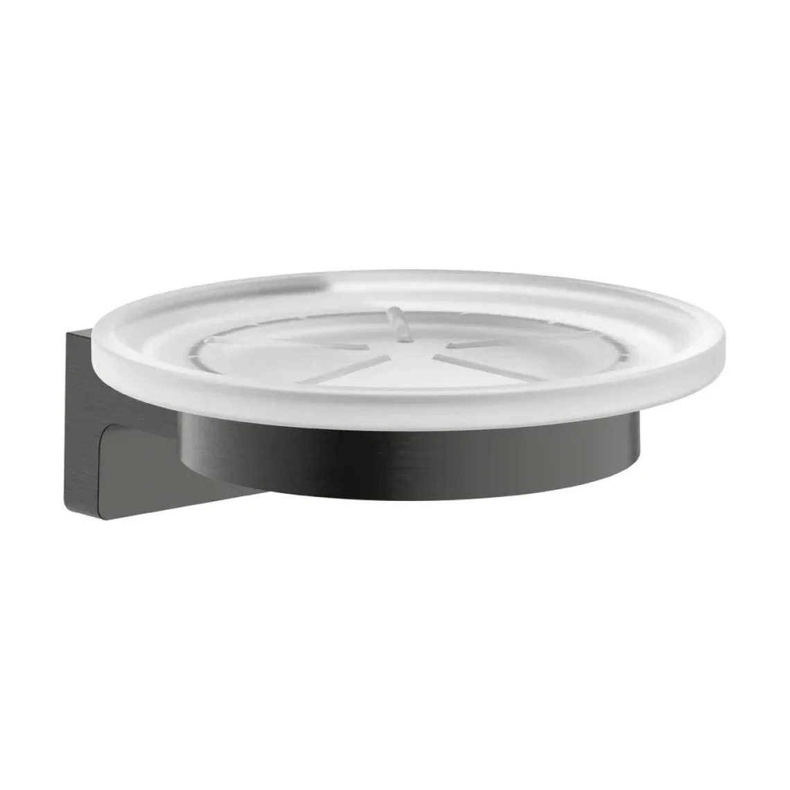 Мильниця Hansgrohe AddStoris S, підвісна, Brushed Black Chrome/скло (41766340)