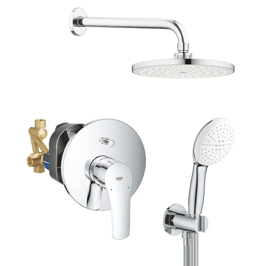 Душева система Grohe Eurosmart прихованого монтажу з New Tempesta 200, хром (UA25183003)