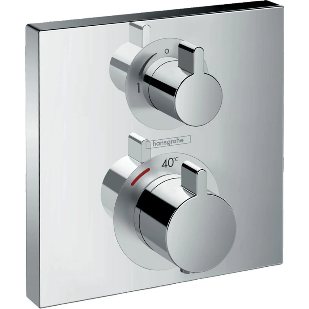 Термостат прихованого монтажу Hansgrohe Ecostat Square з запірним вентилем 1Jet, хром (15712000)