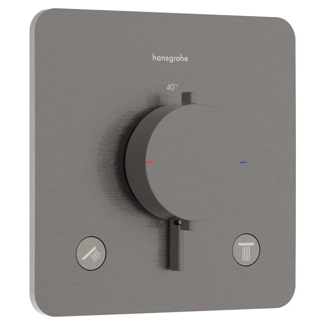 Термостат Hansgrohe Ecostat Comfort Q прихованого монтажу на 2 функції, Brushed Black Chrome (33713340)