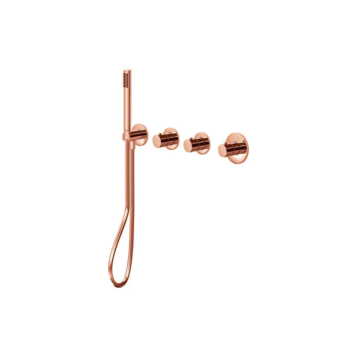 Термостат для душу/ванни Paffoni Modular Box, 2 функції, 4 отвори, ручний душ, Brushed Copper PVD (MDE000RASP)