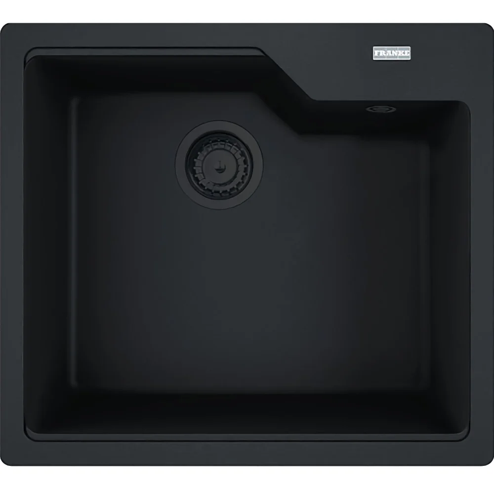 Кухонна мийка Franke UBG 610-56 Black Ed, накладна, коландер+вентиль+сифон, 56x50, граніт чорний мат (114.0699.236)
