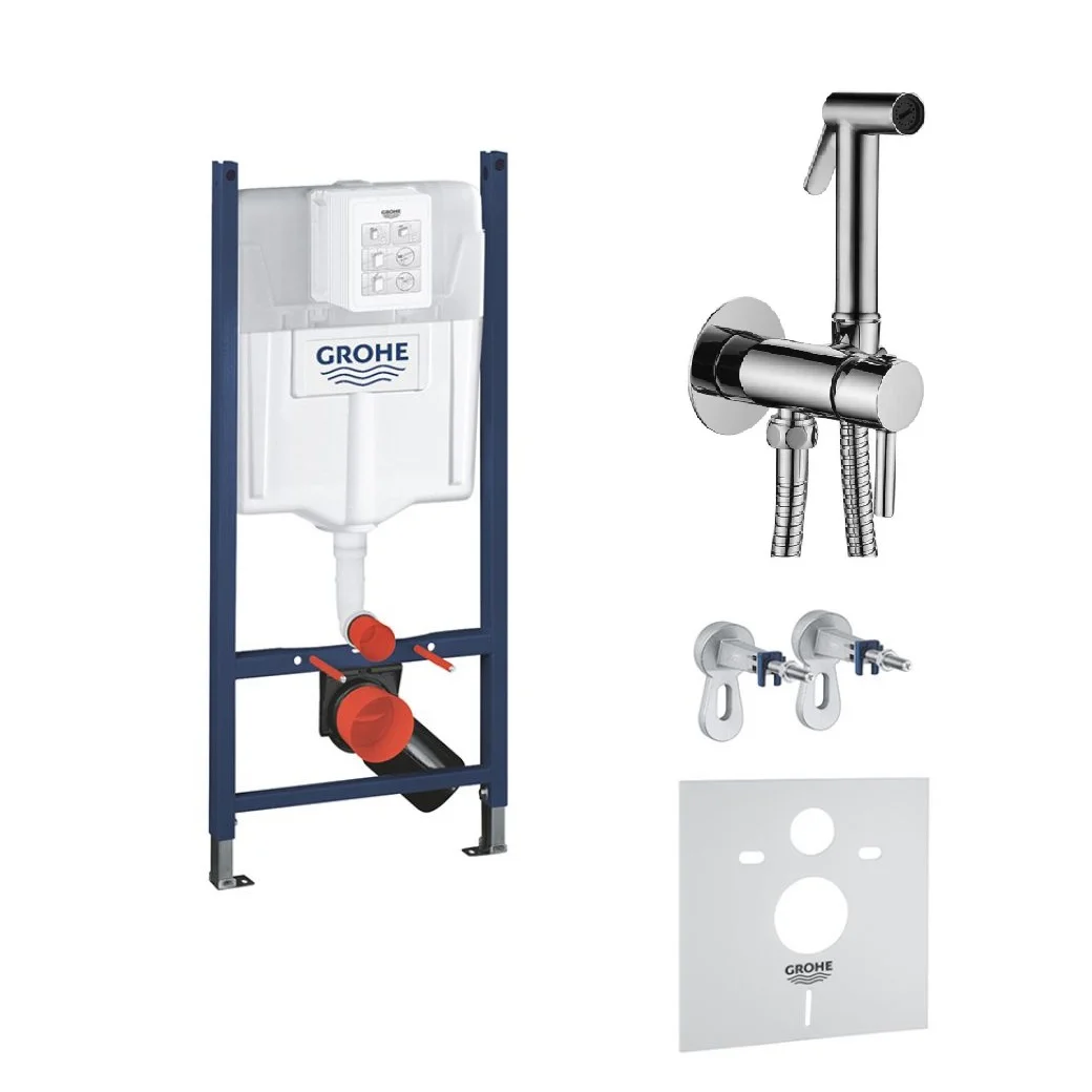 Система інсталяції для унітазу Grohe Rapid SL3в1 + Гігієнічний душ із змішувачем Paffoni Tweet Round Mix, хром (3884000G+ZDUP110CR)
