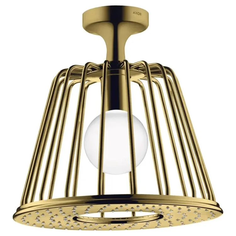 Верхній душ Axor LampShower 275 1jet із тримачем до стелі, Polished Gold Optic (26032990)