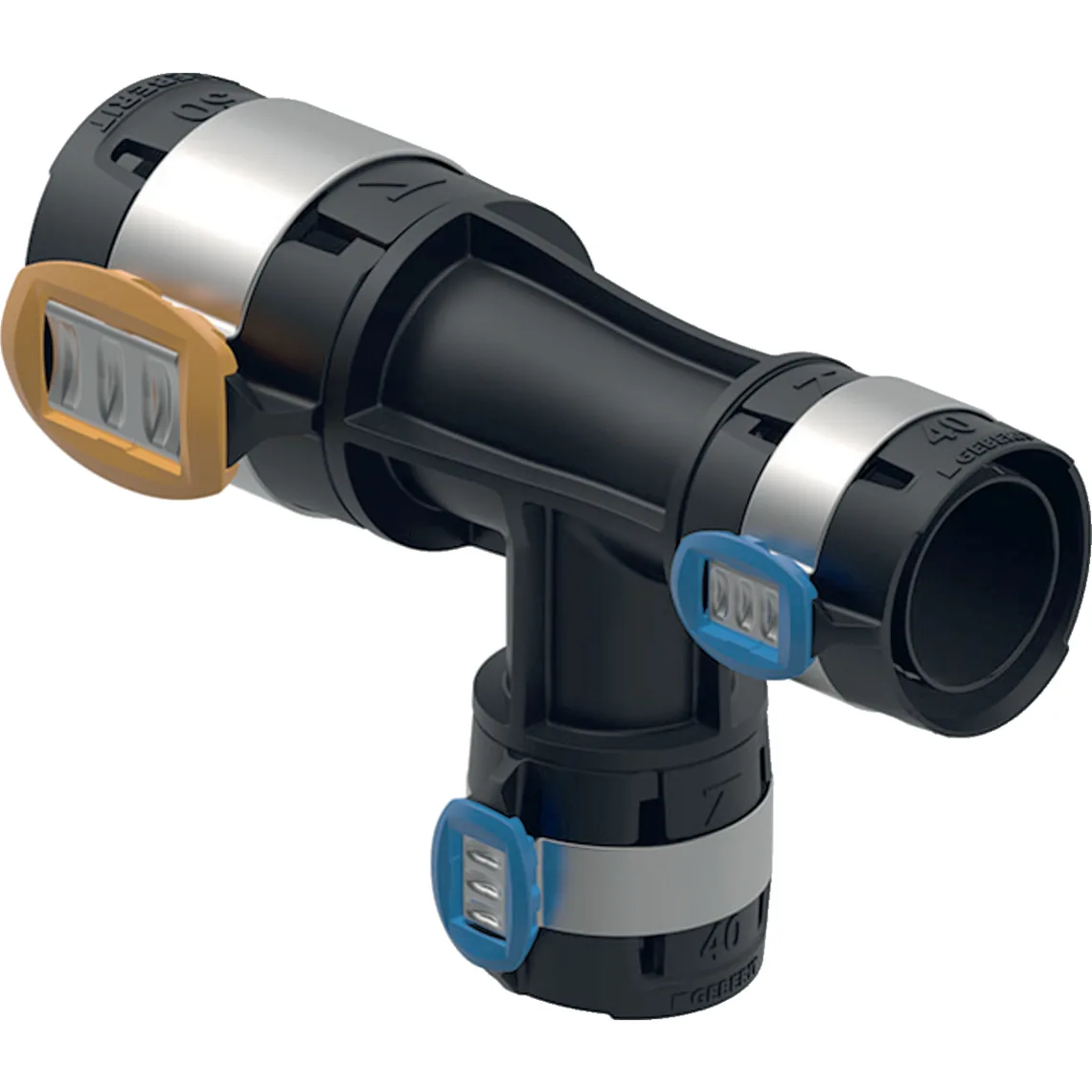 Трійник Geberit FlowFit перехідний: матеріал = PPSU, d = 50 мм, d1 = 40 мм, d2 = 40 мм (620.105.00.1)