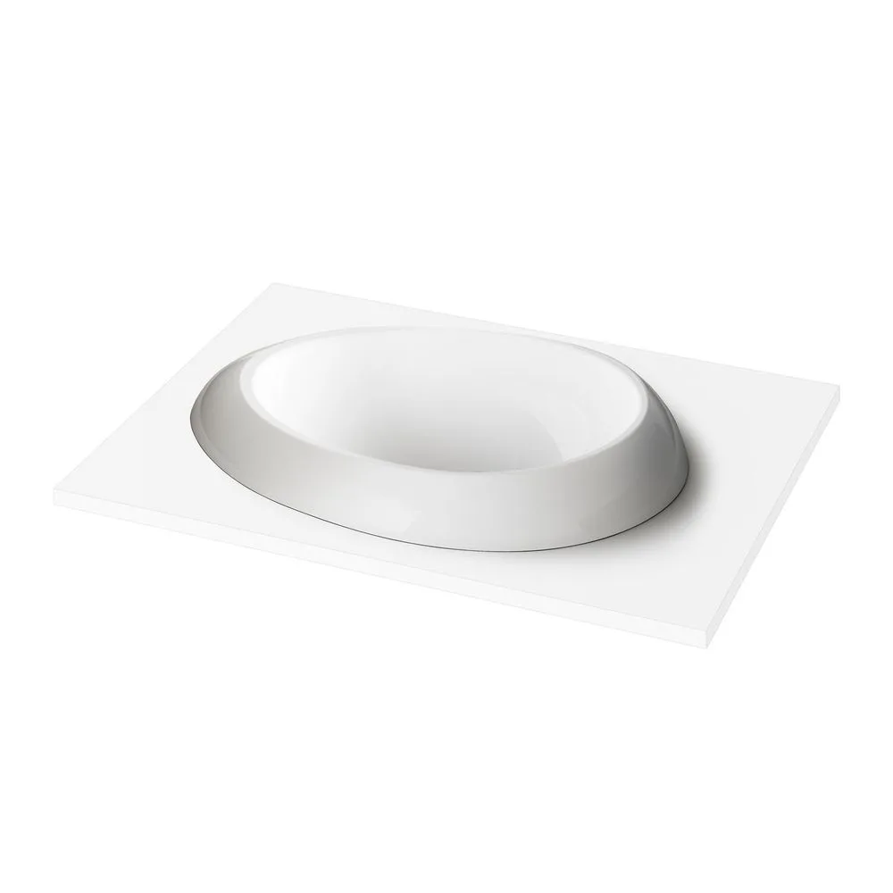 Умивальник в стільницю PAA Organic In, асиметричний, камінь литий, 69х48, Glossy Alpine White (IORG_00)