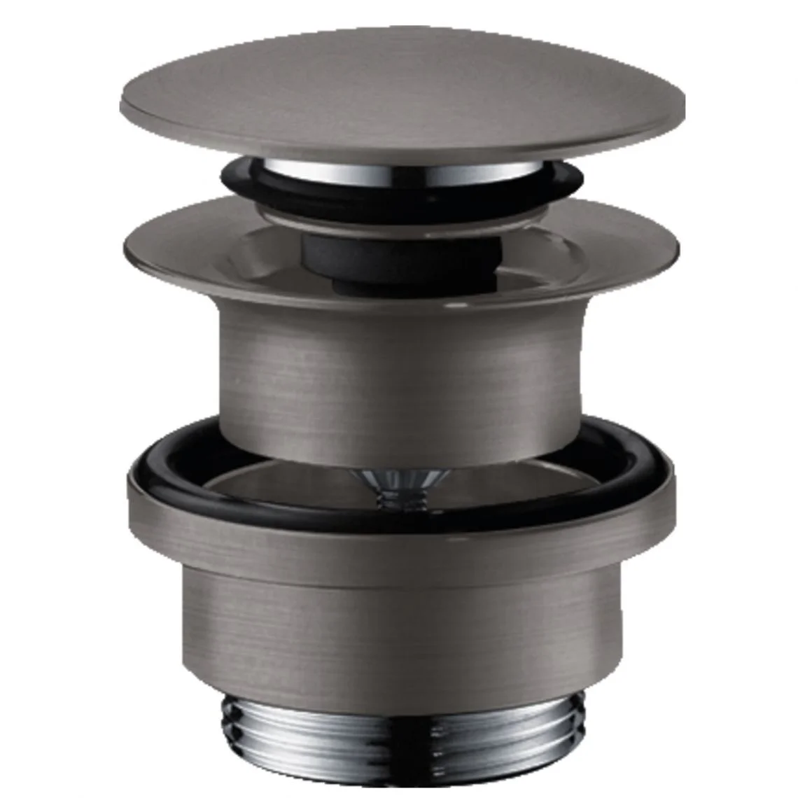 Донний клапан для умивальника Hansgrohe з переливом push-open, Brushed Black (50100340)