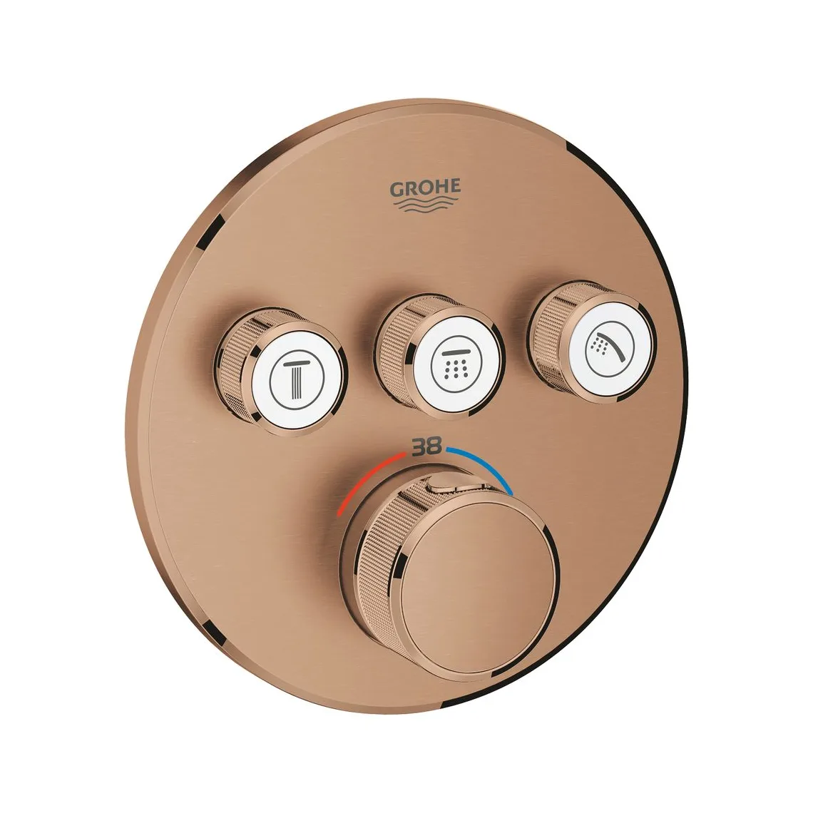 Термостат для душу Grohe Grohtherm SmartControl на 3 виходи, верхня монтажна частина, теплий захід сонця матовий (29121DL0)