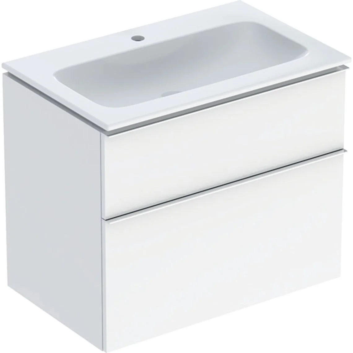 Комплект Geberit iCon slim rim, умивальник з шафкою (2 ящ.) B=75см, H=63см, T=48см, білий (502.336.01.2)