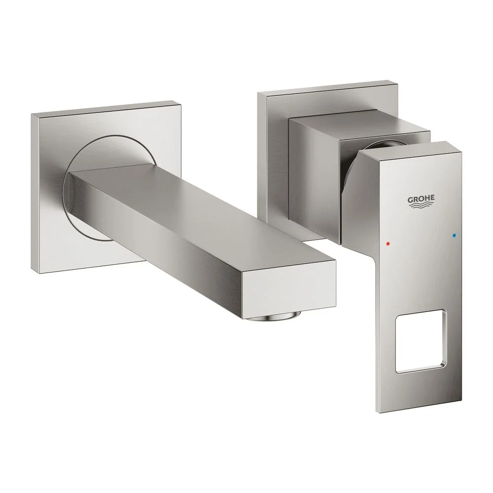 Змішувач для умивальника Grohe Eurocube, монтаж зі стіни, зовнішня частина, сталь (19895DC0)