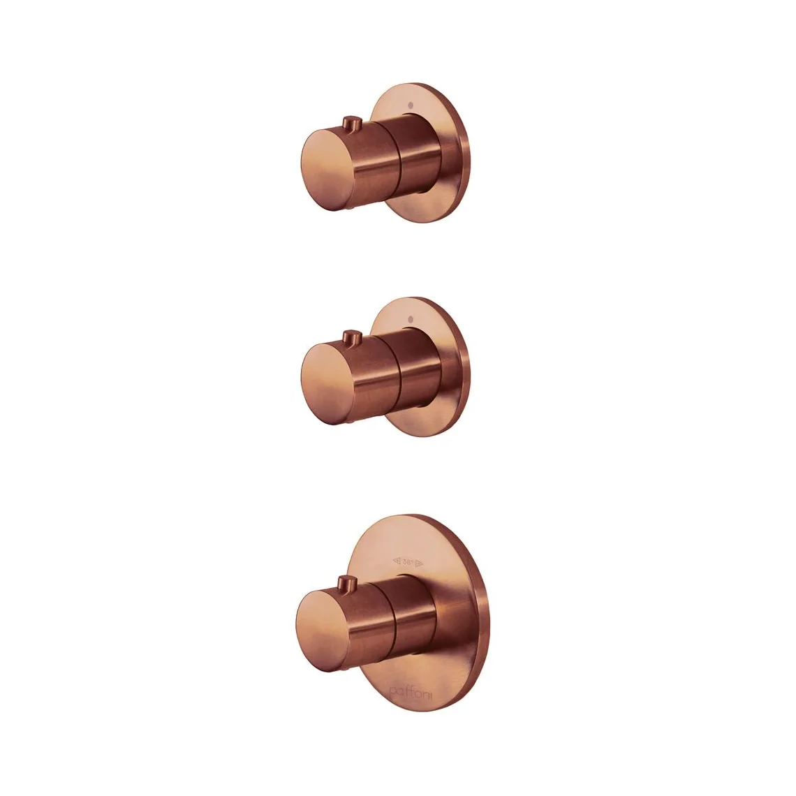 Термостат для душу/ванни Paffoni Modular Box, 2 функції, 3 отвори, Brushed Copper PVD (MDE018RASP)