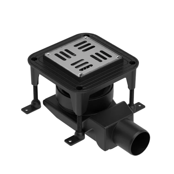 Душовий трап Waterway Spot X чорний з решіткою 100х100 мм (WSX100001N2)