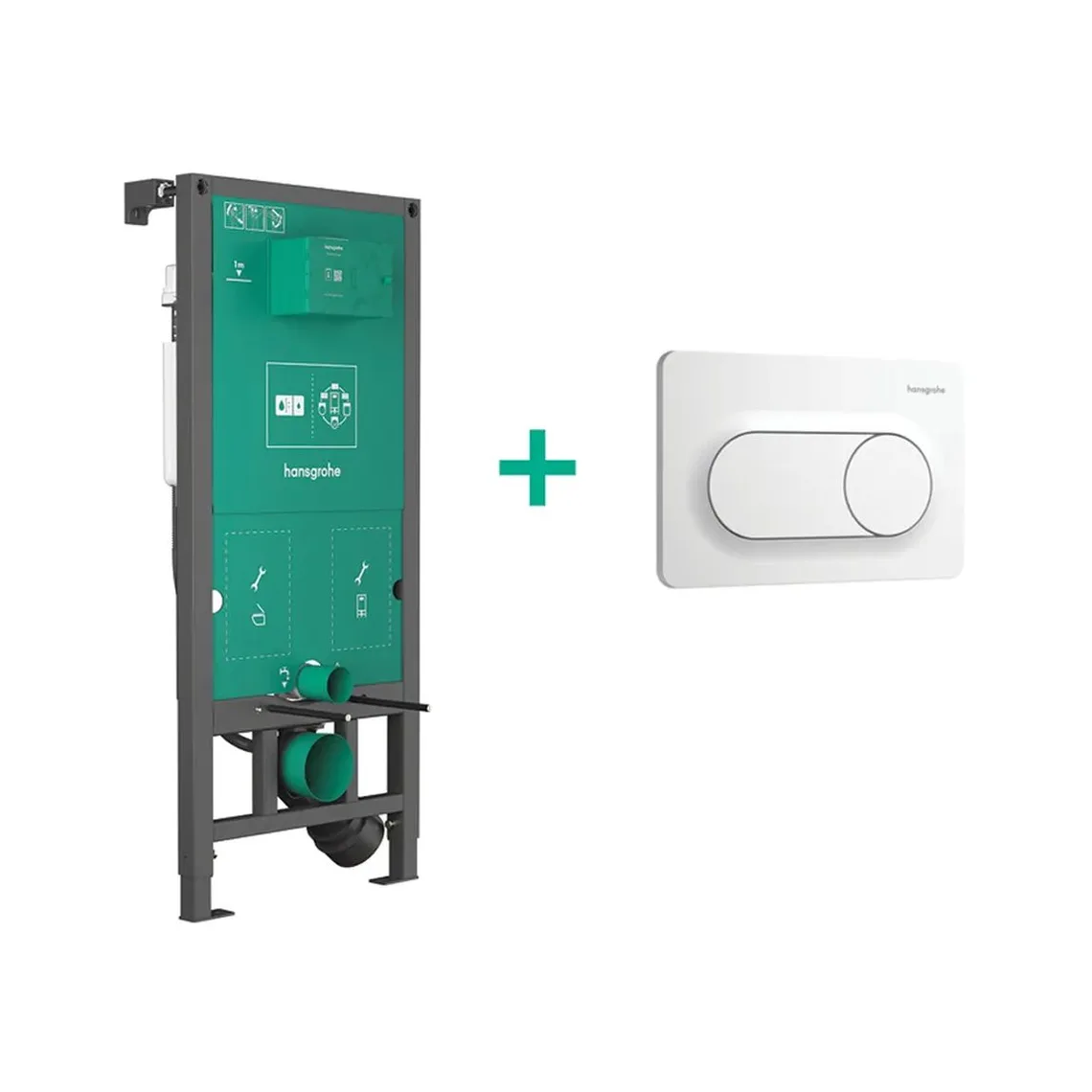 Інсталяція Hansgrohe iFrame Universal з клавішею iFrame Original S, Matt White (99002700)