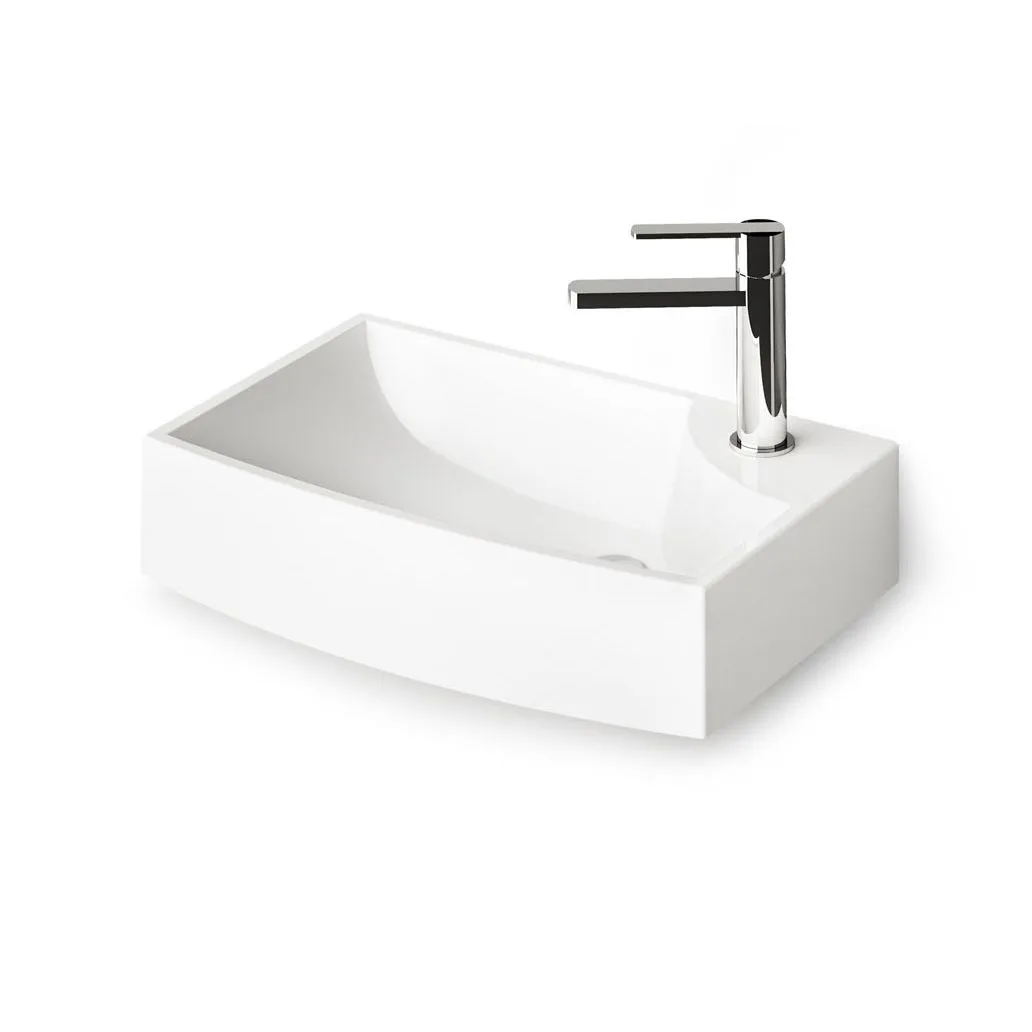 Умивальник підвісний PAA Mini Step, камінь литий, 47х31, Glossy Alpine White (IMST_00)