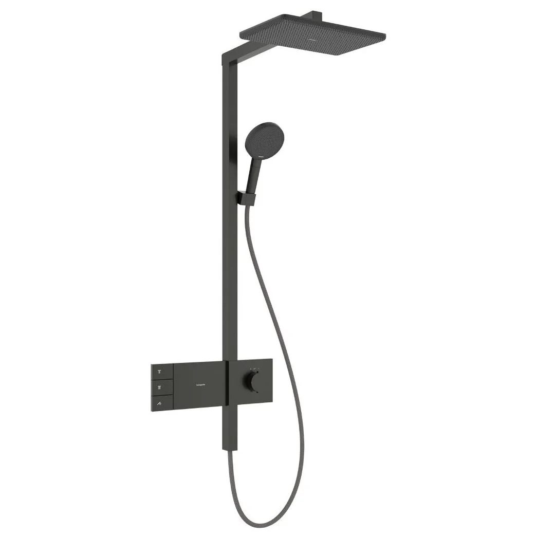 Душова система Hansgrohe Raindance AliveQ 340/210 2jet EcoSmart ShowerSelect Comfort, Brushed Black Chrome (24591340)