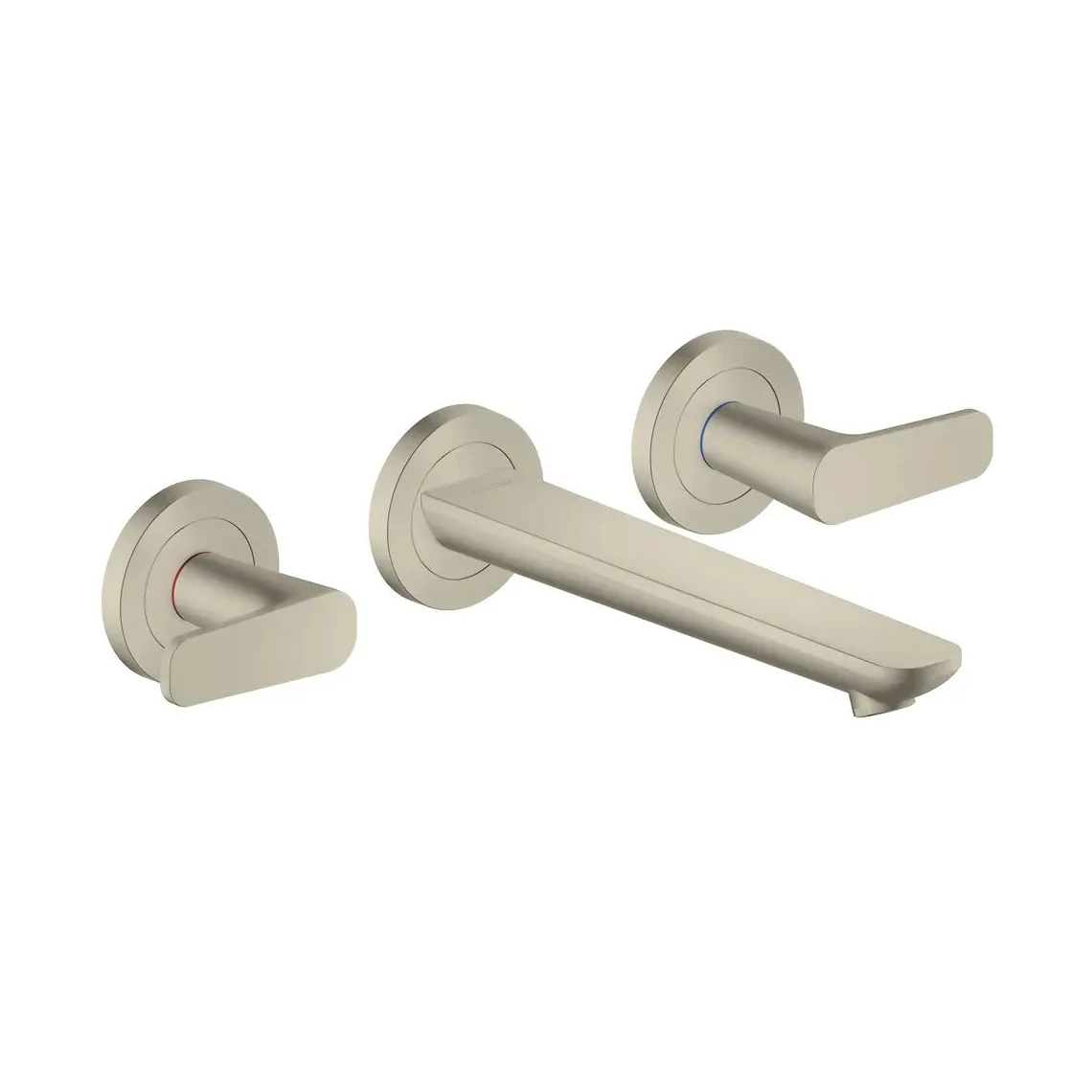 Змішувач для умивальника Axor Citterio C 195 зі стіни, 3 отвори, Brushed Nickel (49070820)