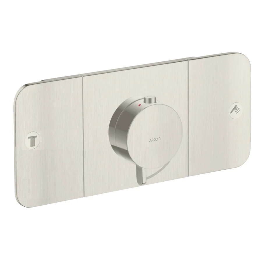 Термостат для 2-х споживачів AXOR One зовнішня частина, Stainless Steel Optic (45712800)