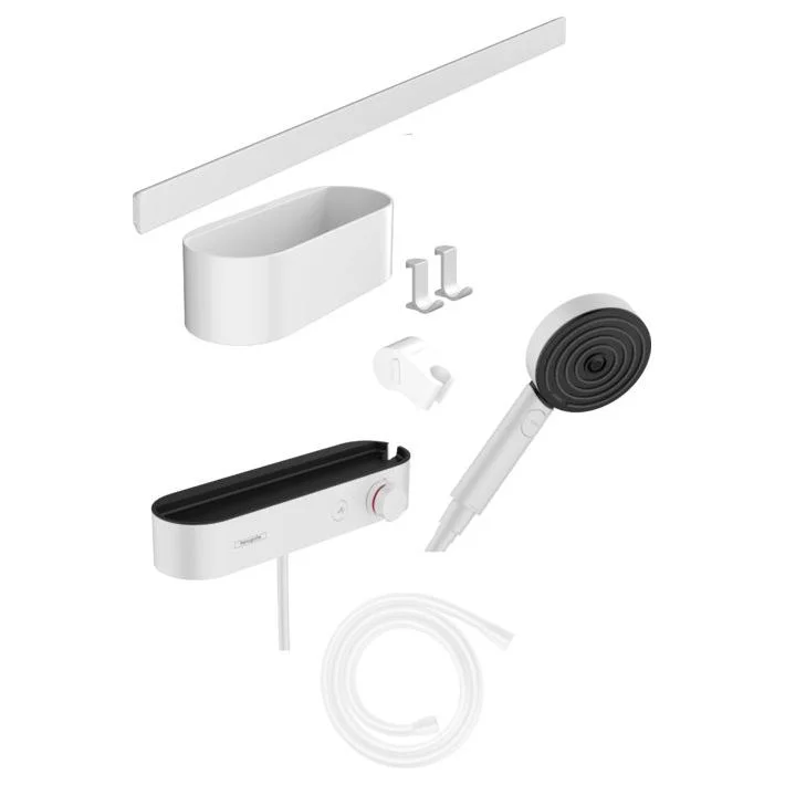 Комплект аксесуарів Hansgrohe WallStoris Activation EcoSmart з термостатом 7в1, Matt White (24250700)