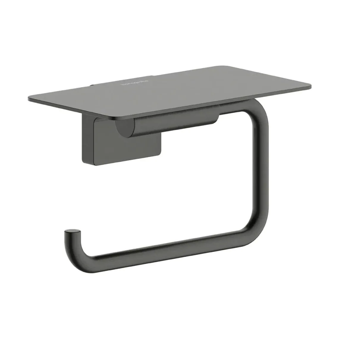 Тримач туалетного паперу Hansgrohe AddStoris S, з поличкою, Brushed Black Chrome (41789340)