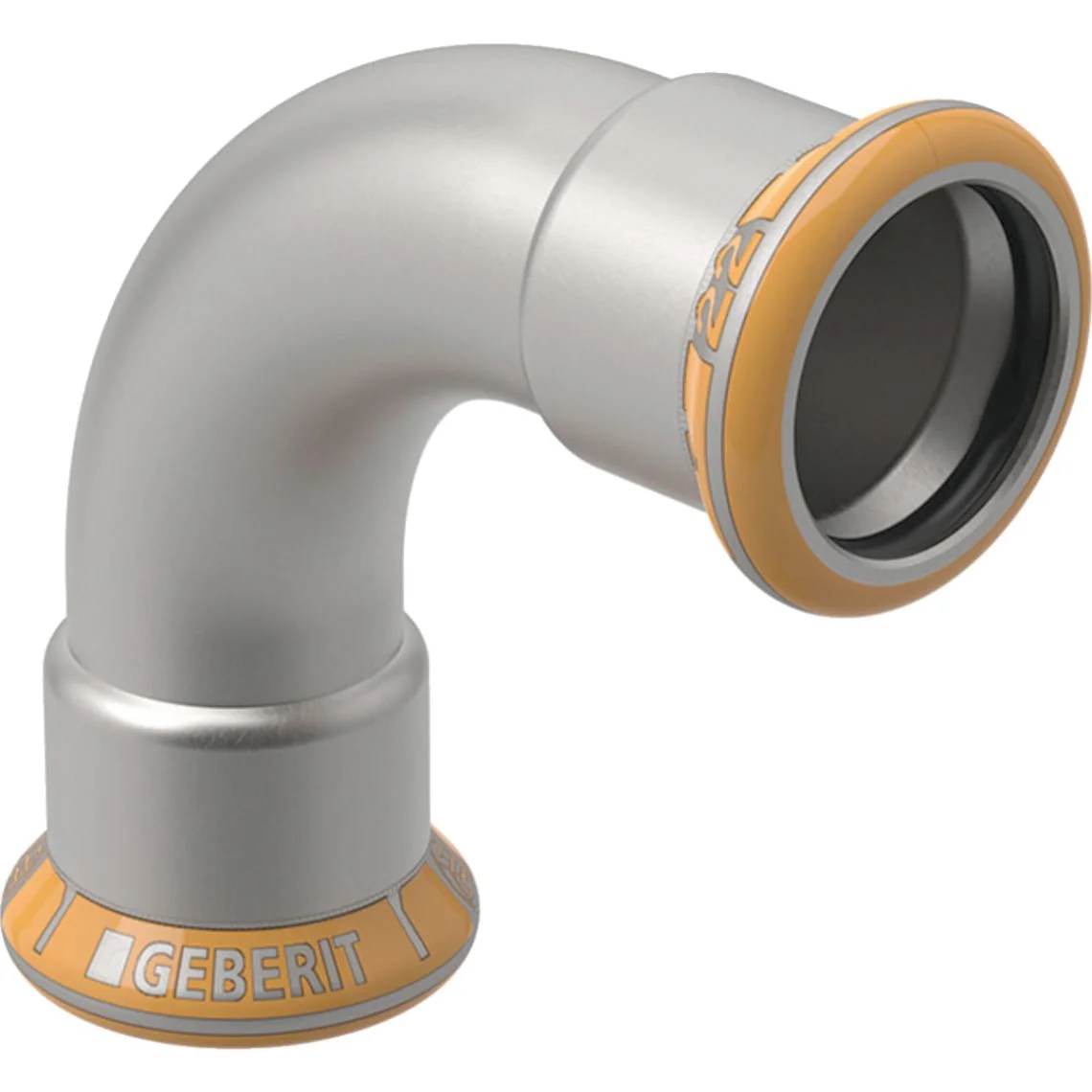 Відведення з нержавіючої сталі Geberit Mapress Therm: 90°, d=22 мм (41104)