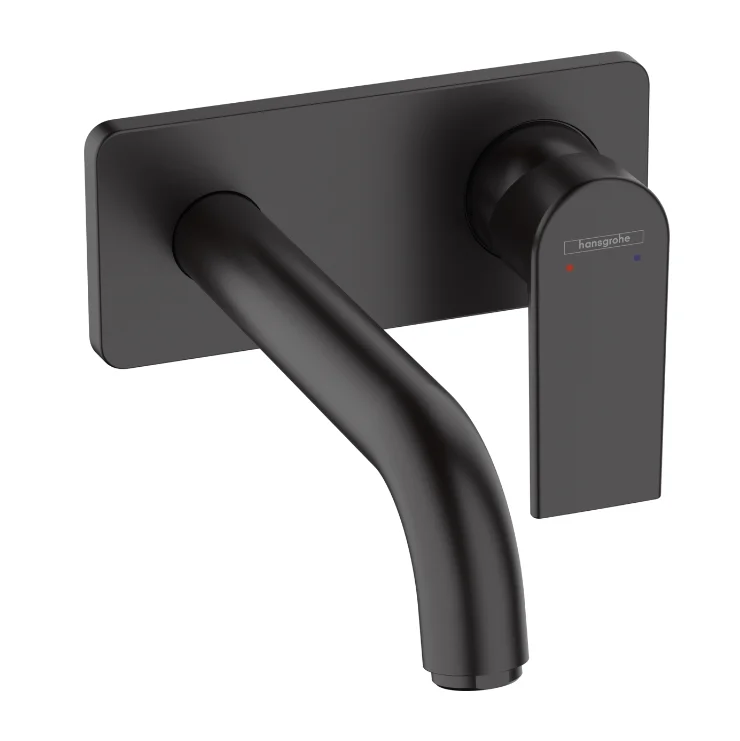 Змішувач для умивальника настінний Hansgrohe Vernis Shape 205 мм, чорний матовий (71578670)