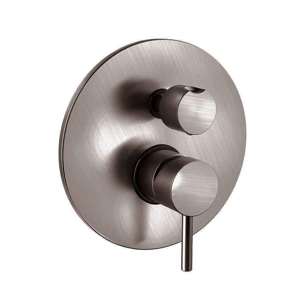 Змішувач для ванни/душу Paffoni Light, на 2 виходи, Brushed Black Chrome (LIG018NKNSP)