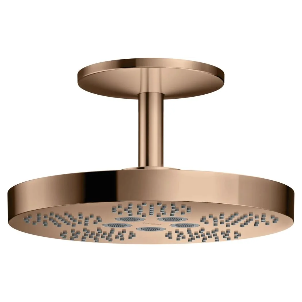 Верхній душ Axor One 280 2jet із стельовим кронштейном 211 мм, Polished Red Gold (48494300)