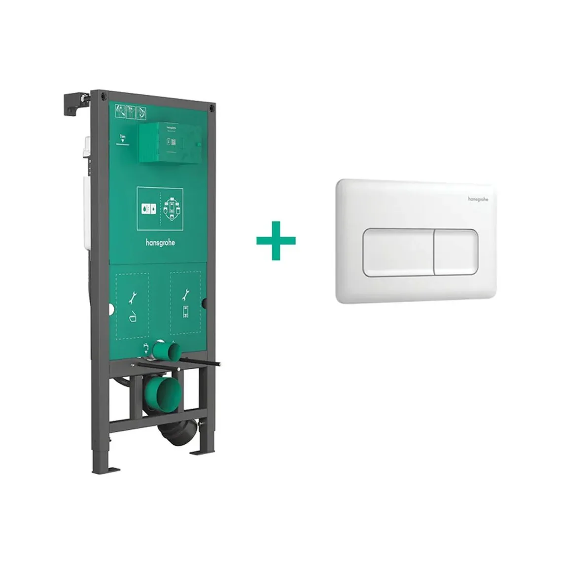 Інсталяція Hansgrohe iFrame Universal з клавішею iFrame Original Q, Matt White (99001700)