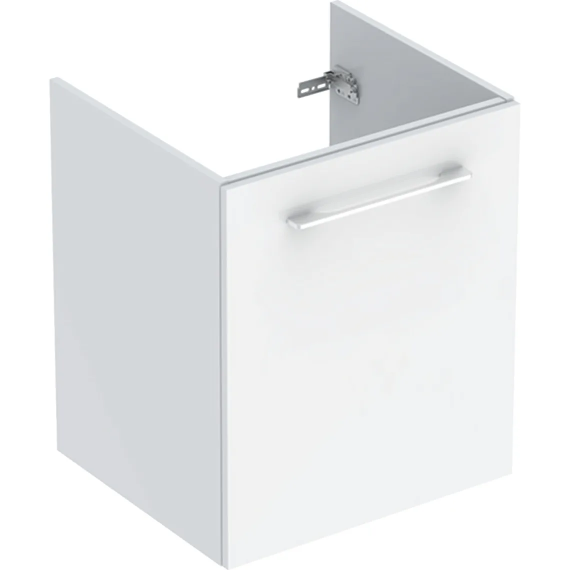 Шафка для вбудованого умивальника Geberit Selnova Square, slim rim, з одними дверима: 53.8x63.5x50.2 см, білий глянець (501.216.00.1)