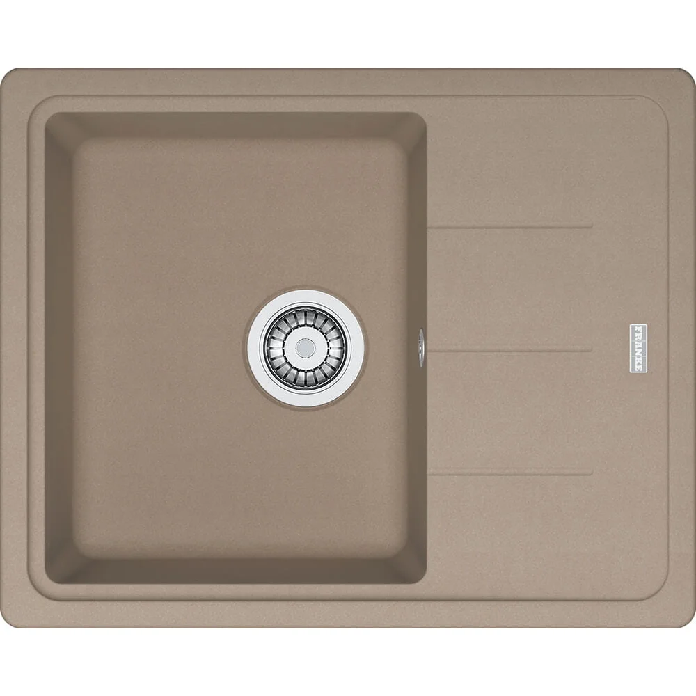 Кухонна мийка Franke Basis BFG 611-62, накладна, оборотна, вентиль+сифон, 62x50, граніт мигдаль (114.0306.795)
