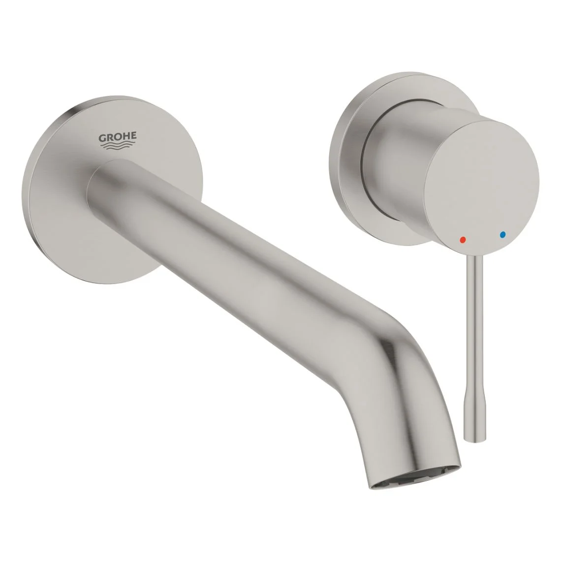 Змішувач для умивальника Grohe Essence New L-Size, зі стіни, на 2 отвори зовнішня частина, supersteel (29193DC1)