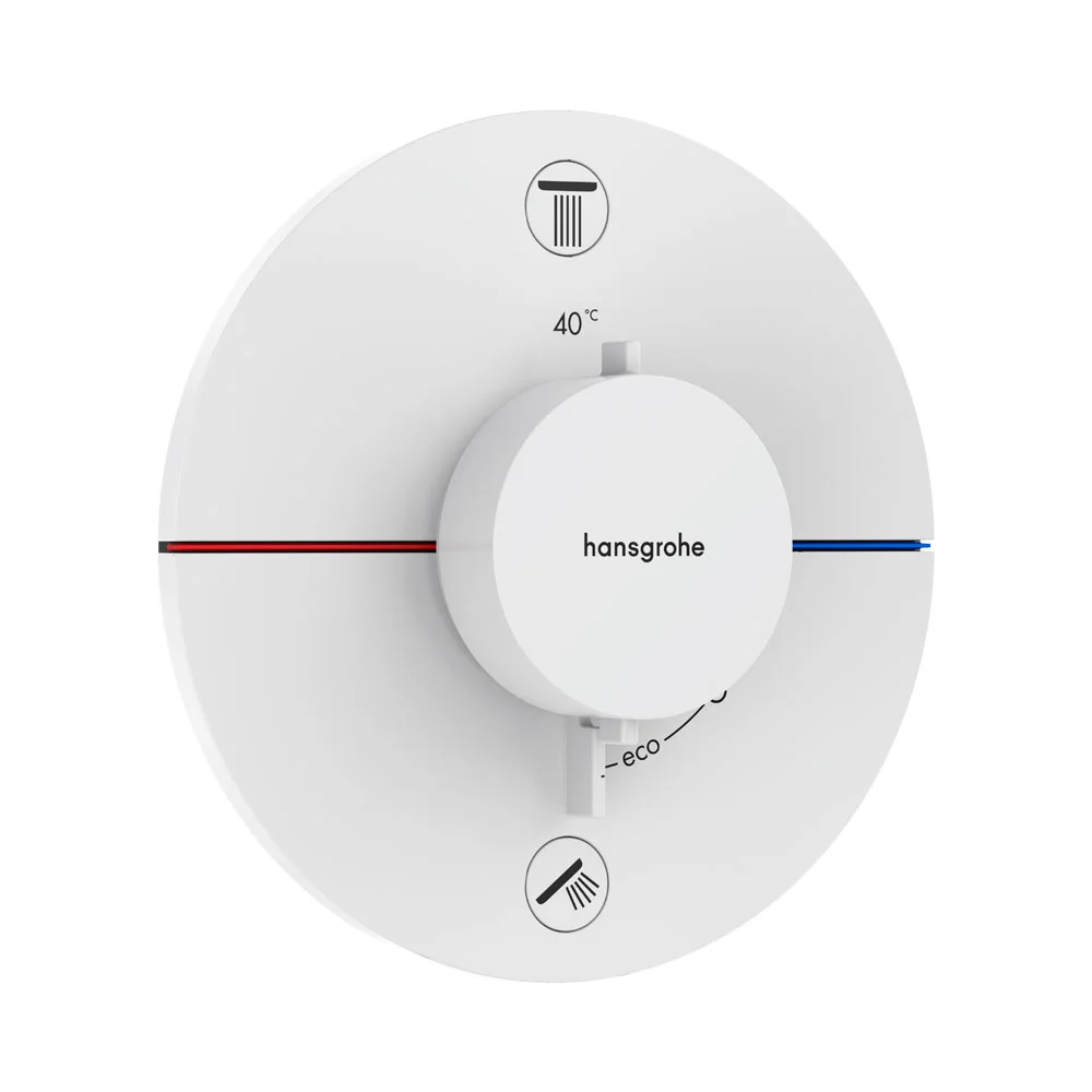 Термостат прихованого монтажу Hansgrohe ShowerSelect Comfort S на 2 споживачі, Matt White (15554700)