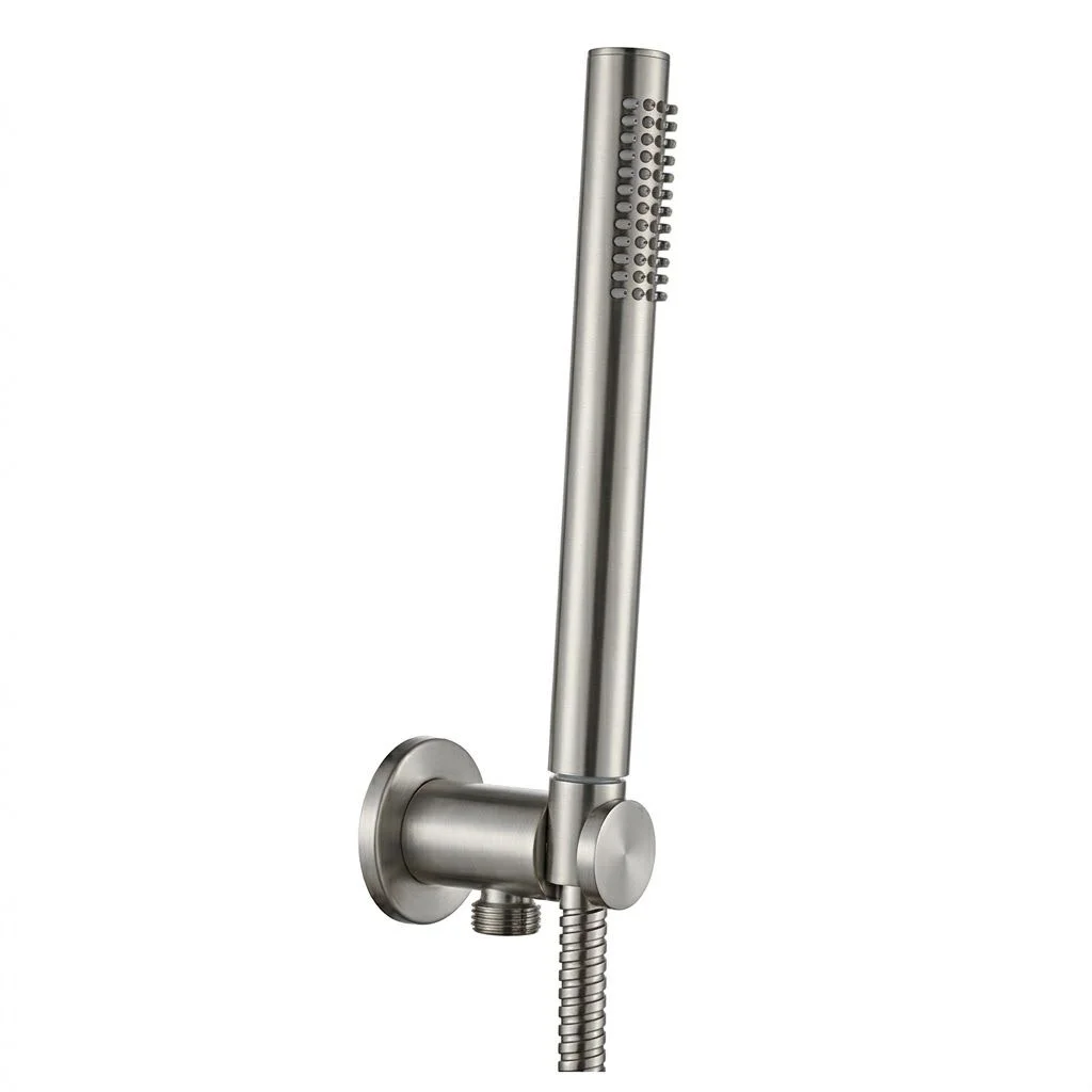 Душовий гарнітур Paffoni TONDO, з тримачем та шлангом 1500 мм, Steel looking (ZDUP094ST70)