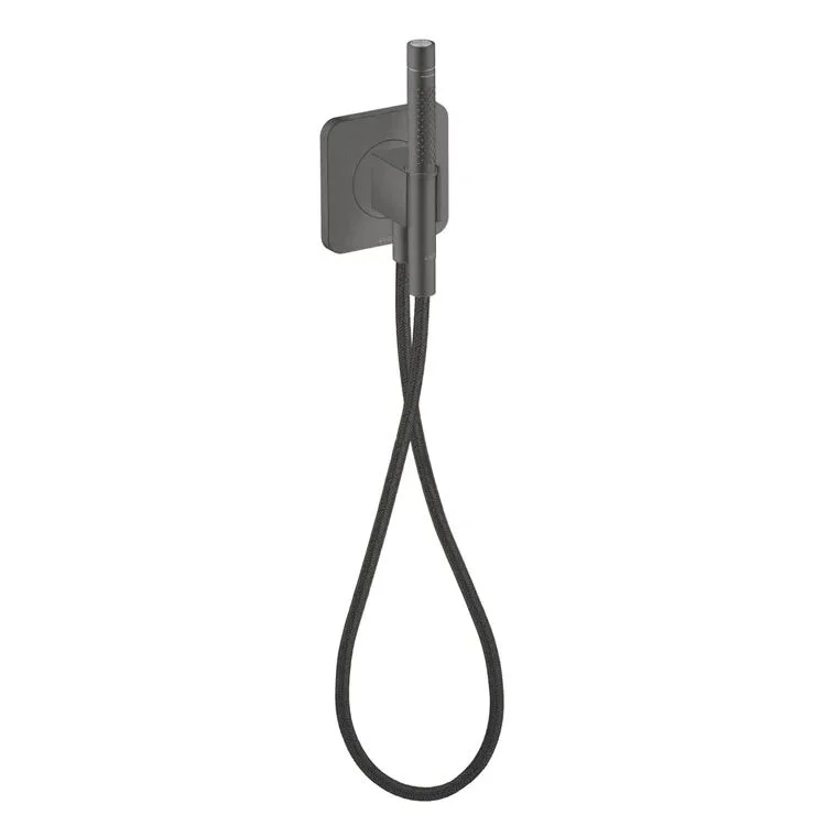 Душовий набір Porter Axor Citterio C 120х120 см з лійкою 2 jet та шлангом Textile 1.6, Brushed Black Chrome (49626340)