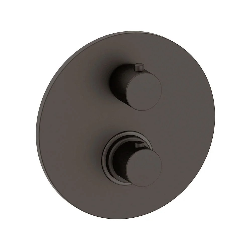 Змішувач для душу з термостатом Paffoni Light на 2 виходи, Brushed Black Chrome (LIQ018NKNSP)
