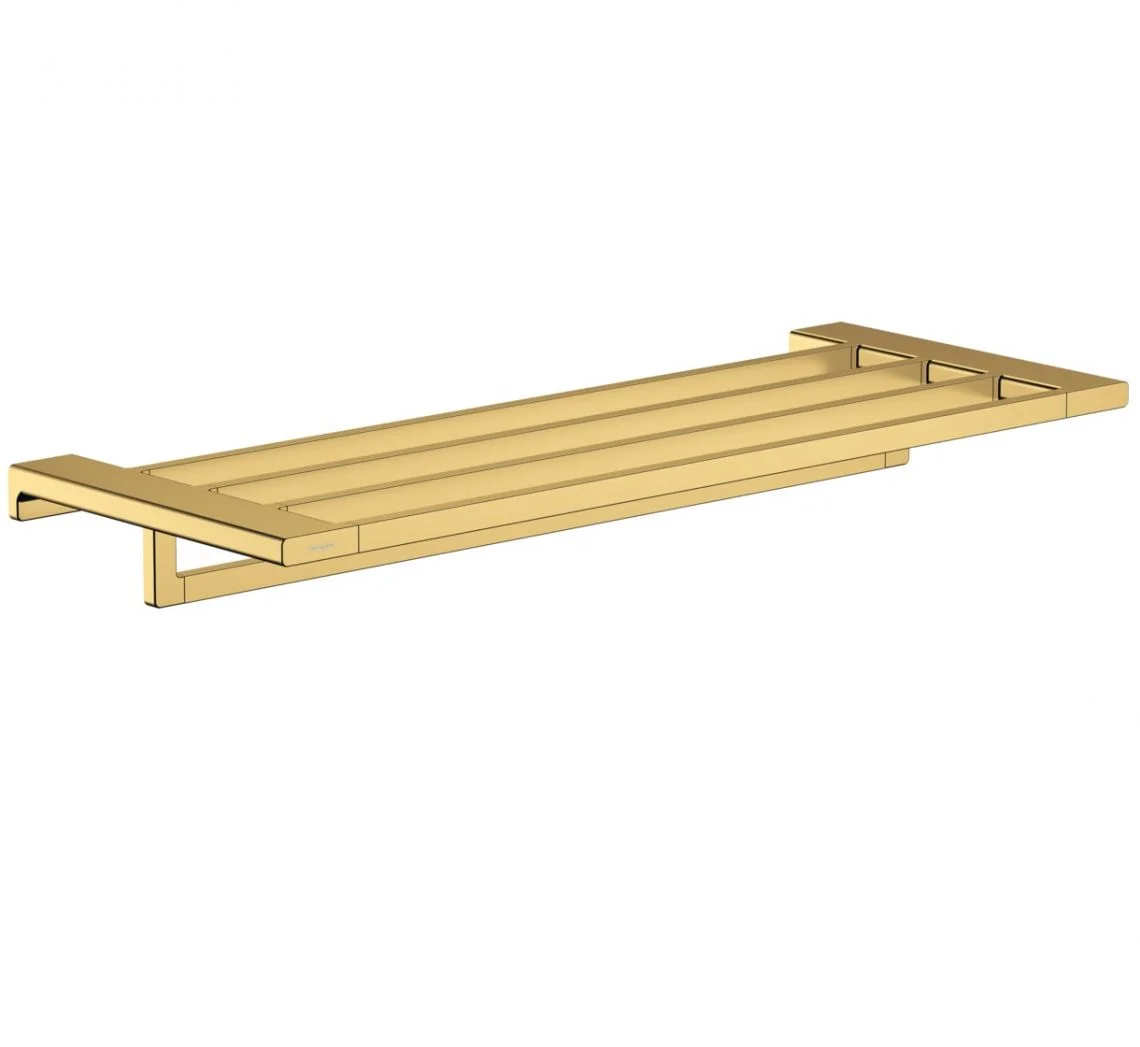 Полиця з тримачем для рушників Hansgrohe AddStoris 63х64,8x24,8 см, Polished Gold Optic (41751990)
