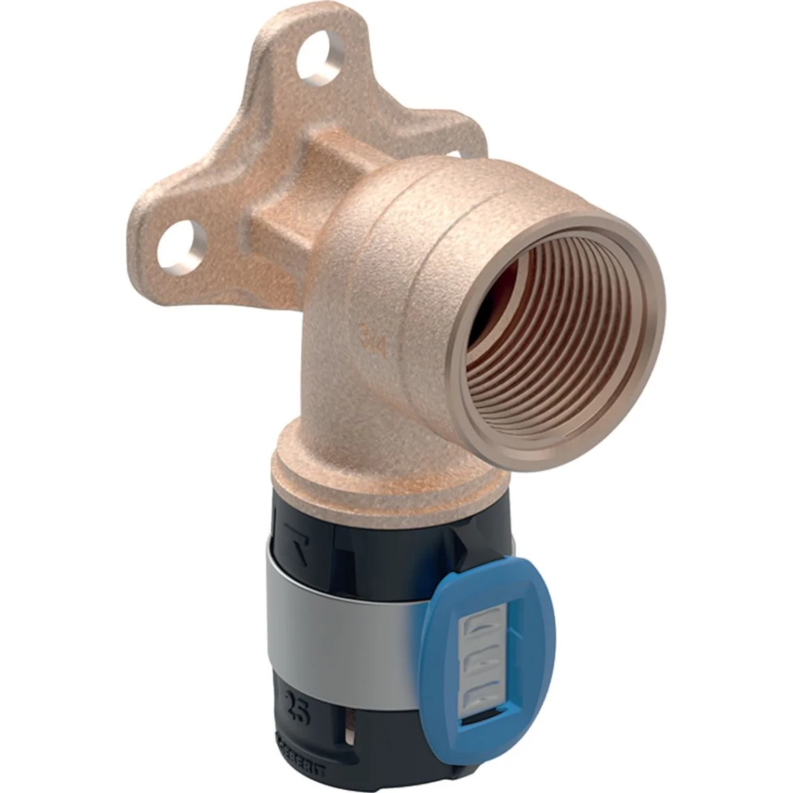 Водорозітка Geberit FlowFit 90°, матеріал: бронза без свинцю (CuSn4Zn2PS), d=20мм, Rp=3/4, L=5.2 (620.821.00.1)
