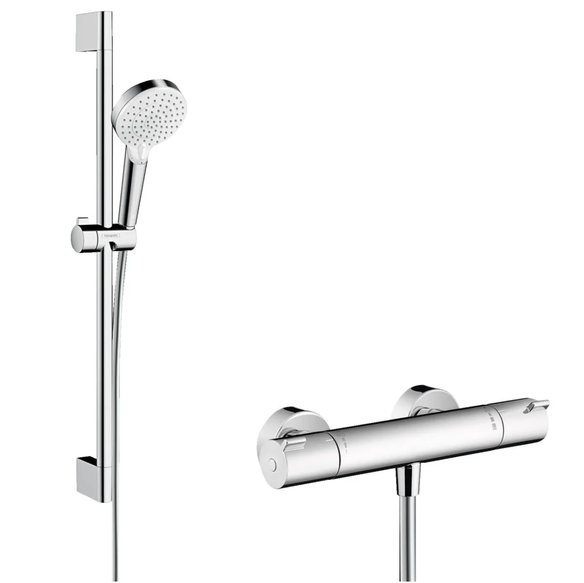 Душовий набір Hansgrohe Crometta Vario 0,65 та термостат Ecostat 1001CL, хром (27812400)
