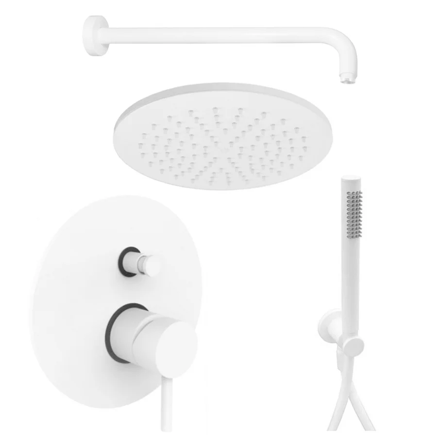 Душова система Paffoni LIGHT, білий матовий (KITLIG015BO)