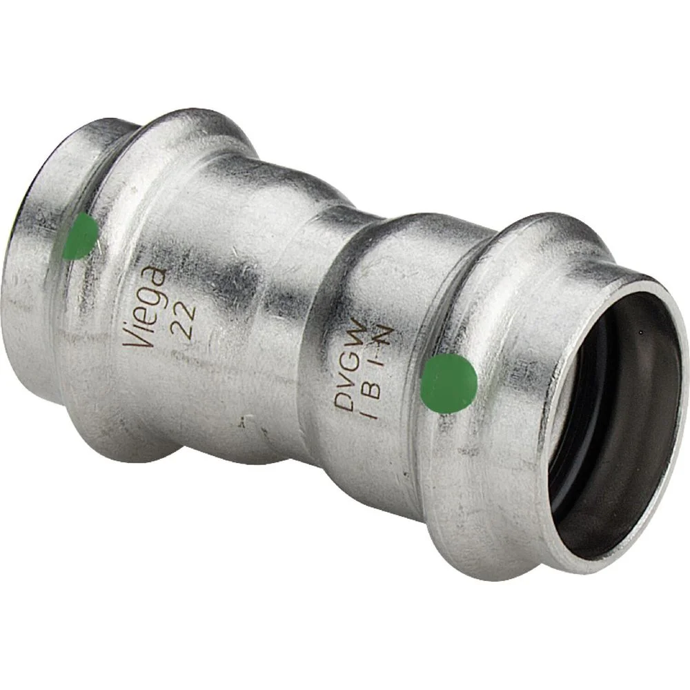 Муфта Viega Sanpress Inox із SC-контуром d=18 мм, нержавіюча сталь (436162)