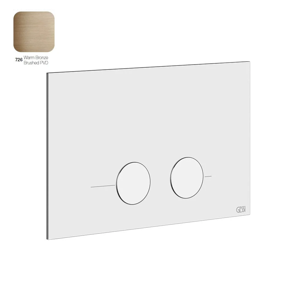 Клавіша змиву для унітазу GESSI Sigma 8/12 подвійна, warm bronze brushed PVD (54611-726)