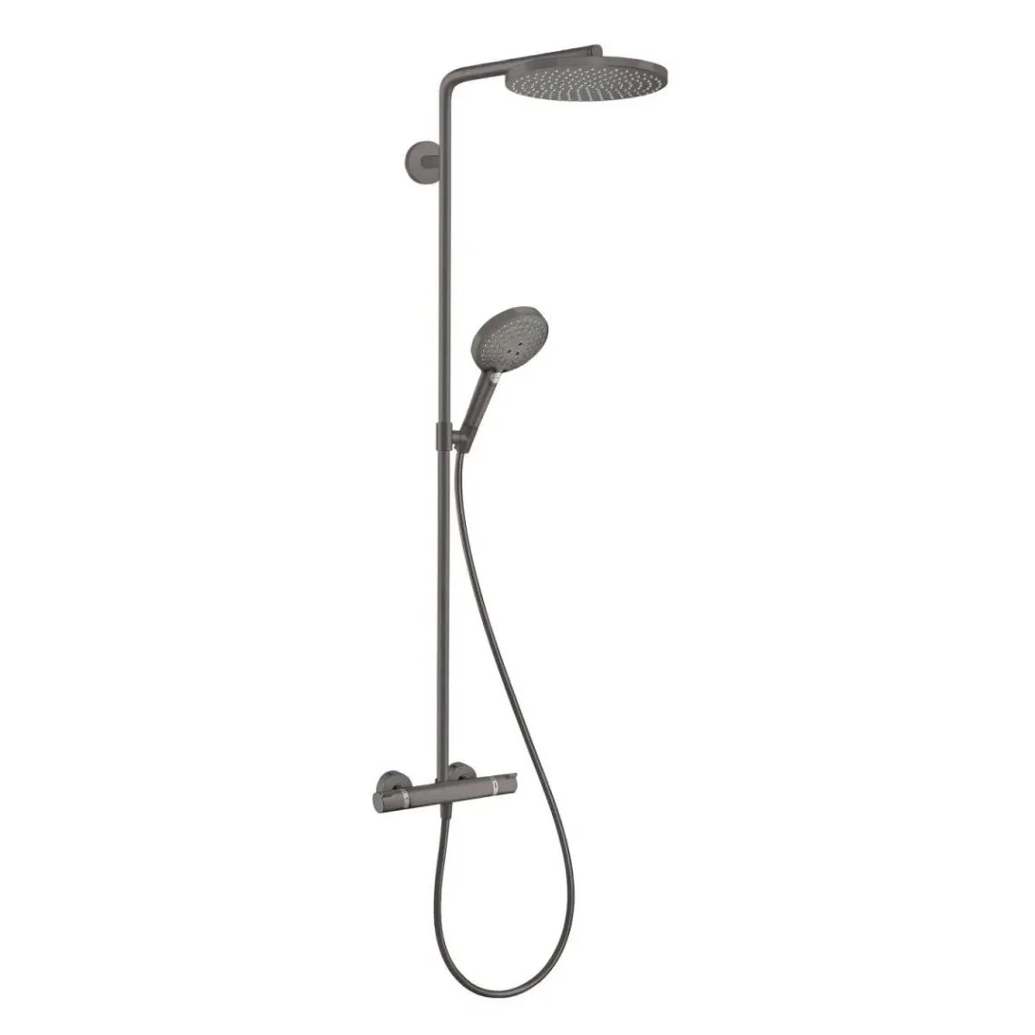 Душова система Hansgrohe Raindance S 240 EcoSmart PowderRain 2jet з термостатом, Brushed Black Chrom (28823340)